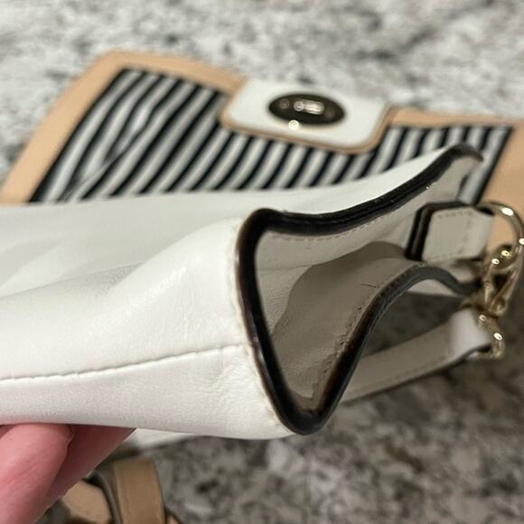 Kate Spade Hampton Road Juliana Turn Lock White Leather 2 Way Crossbody Clutch - Picture 7 of 10